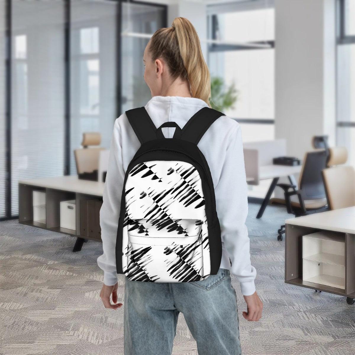 Ryan's Geometric Inspired Black and White Laptop Backpack - Miniaday Designs, LLC.