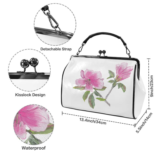 Azalea Kisslock Designer Handbag | Original Watercolor Art