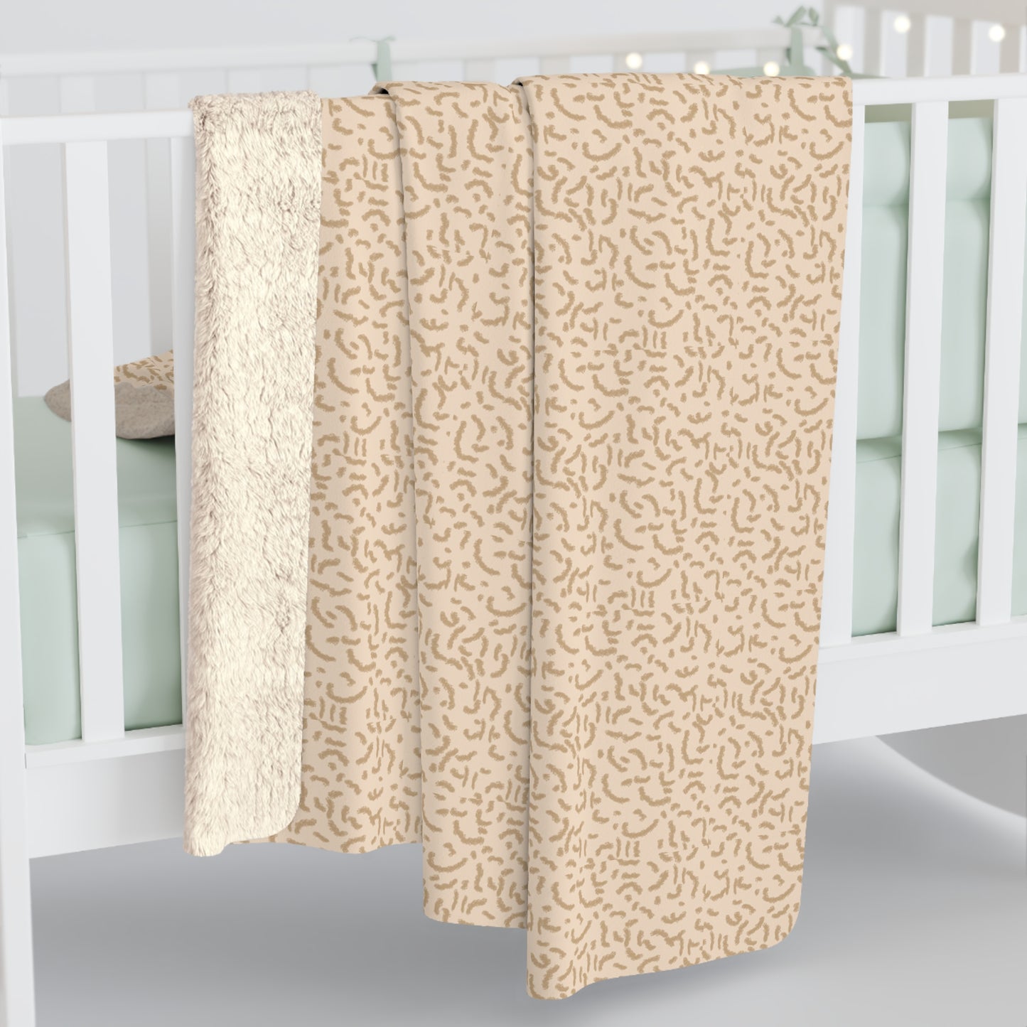 Animal Print Cream and Brown Sherpa Fleece Blanket