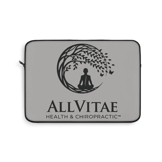 Allvitae Black on Grey Laptop Sleeve - Miniaday Designs, LLC.