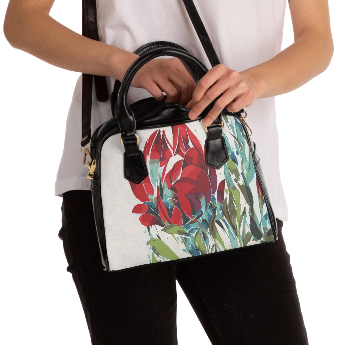 Miniaday Designs, LLC. Shoulder Handbag Maroon Bloom Elegance Collection - Miniaday Designs, LLC.