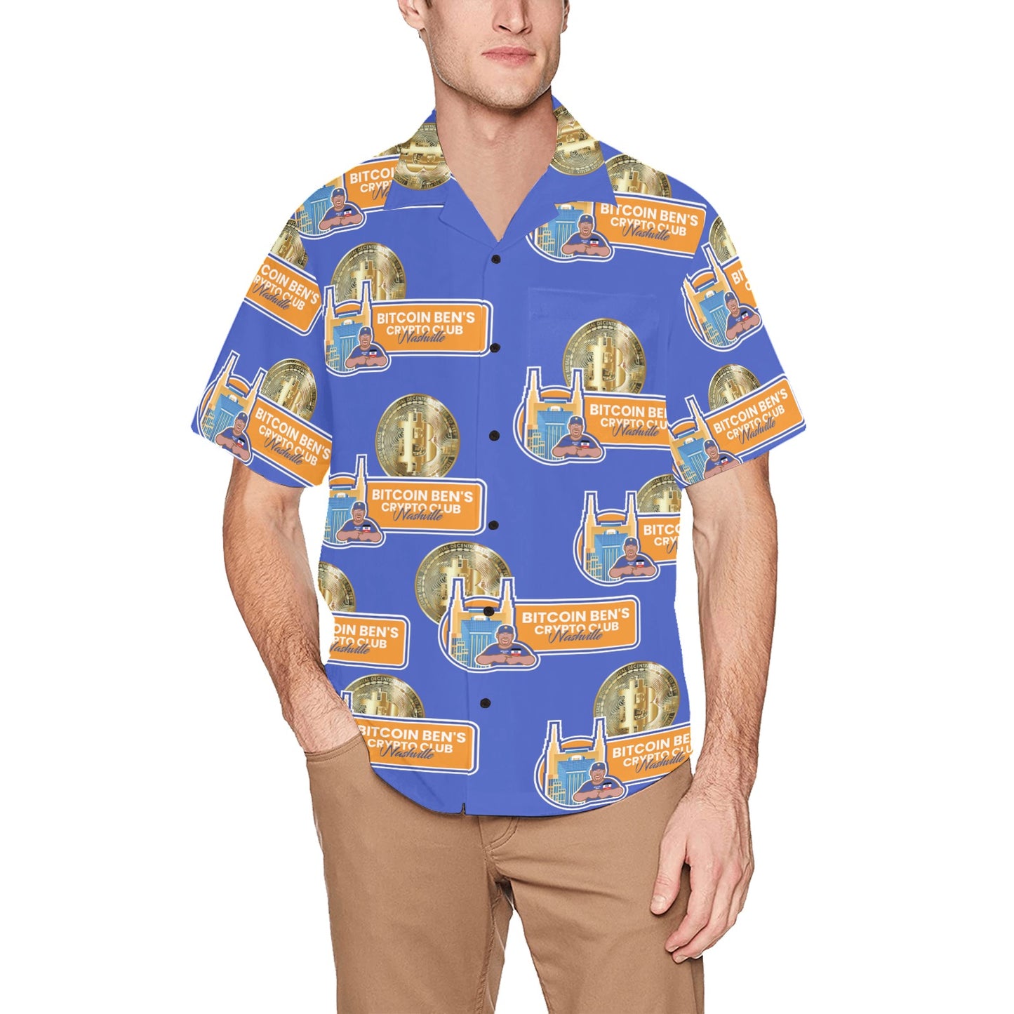 Miniaday Designs Bitcoin Ben Nashville Crypto Club Wide Logo Hawaiian Shirts