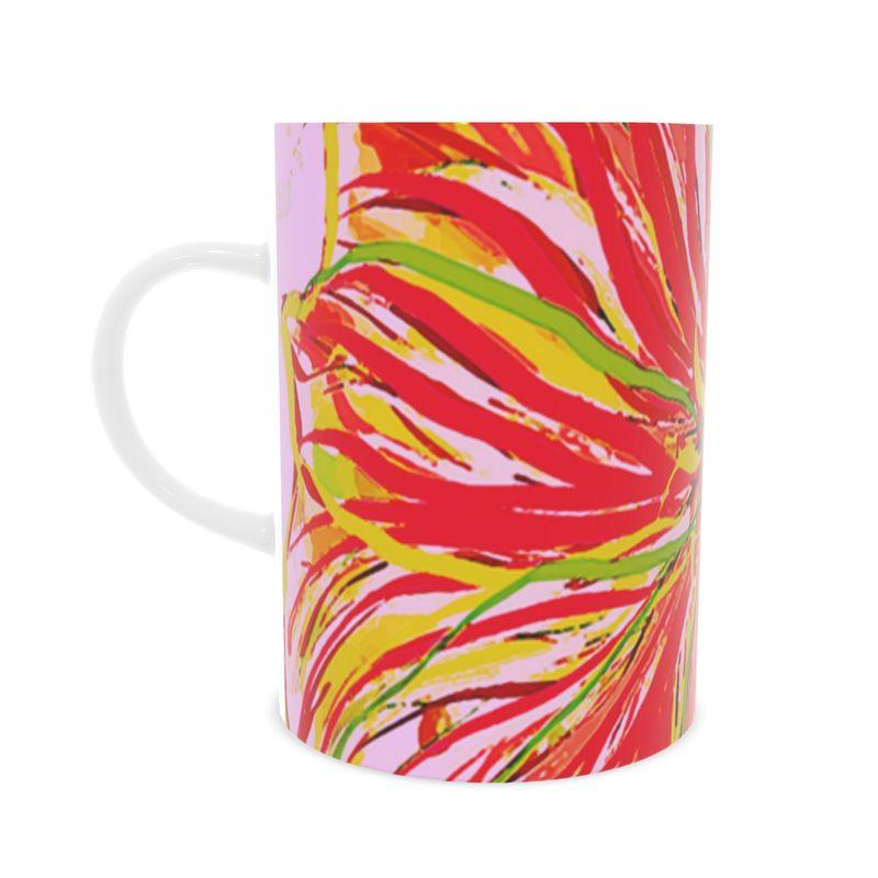 Hibiscus Celebration Designer Bone China Mug - Miniaday Designs, LLC.