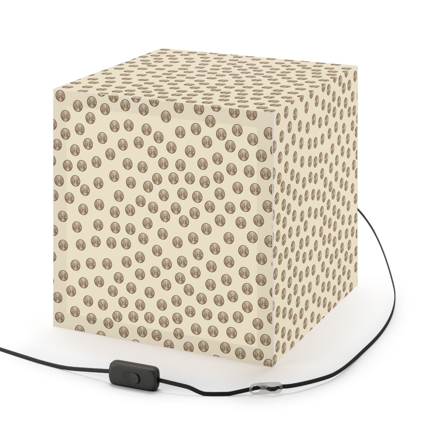Bitcoin Gold on Beige Light Cube Lamp