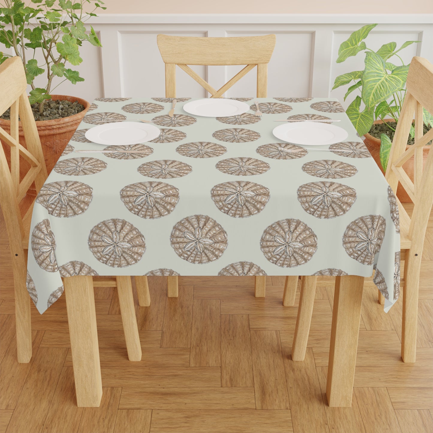 Hand Painted Watercolor Sand Dollars Tablecloth