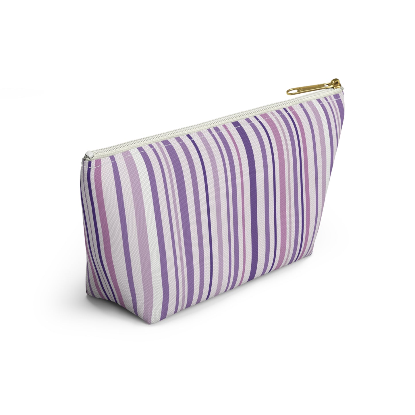 Pink and Purple Stripes Accessory Pouch w T-bottom