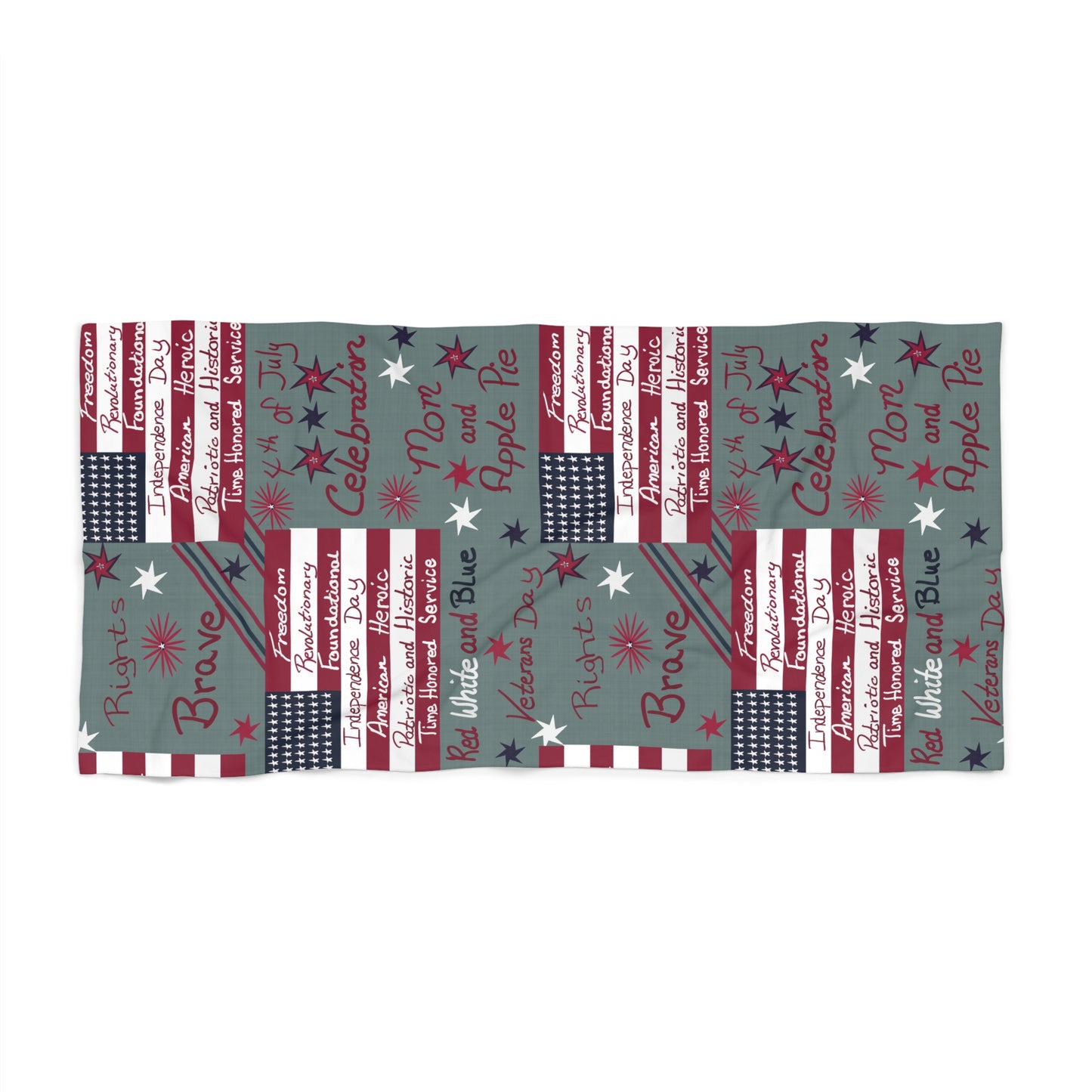 Patriotic Flag and Meanings Beach Towel