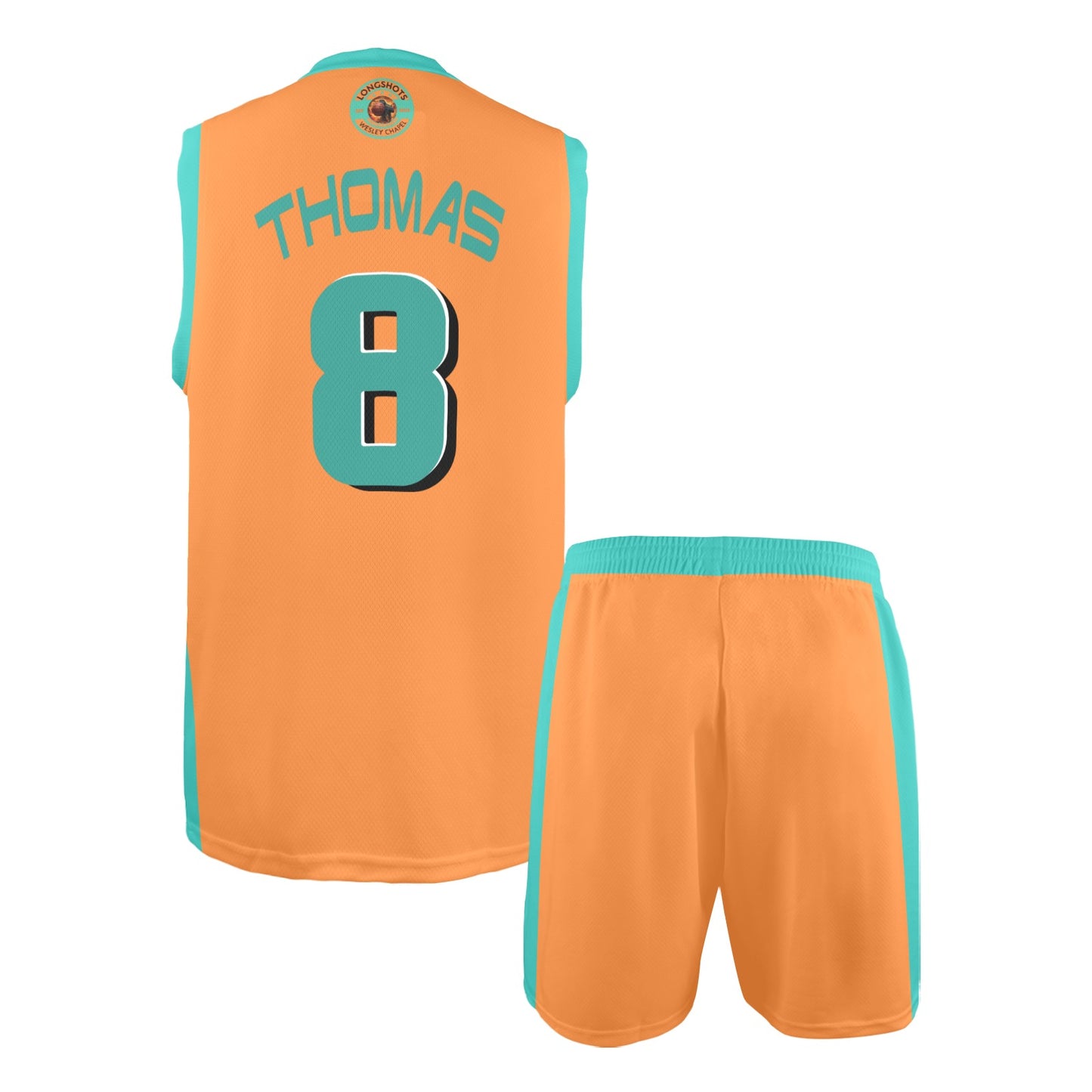 James Jersey Thomas #8 Men's V-Neck Basketball Uniform
