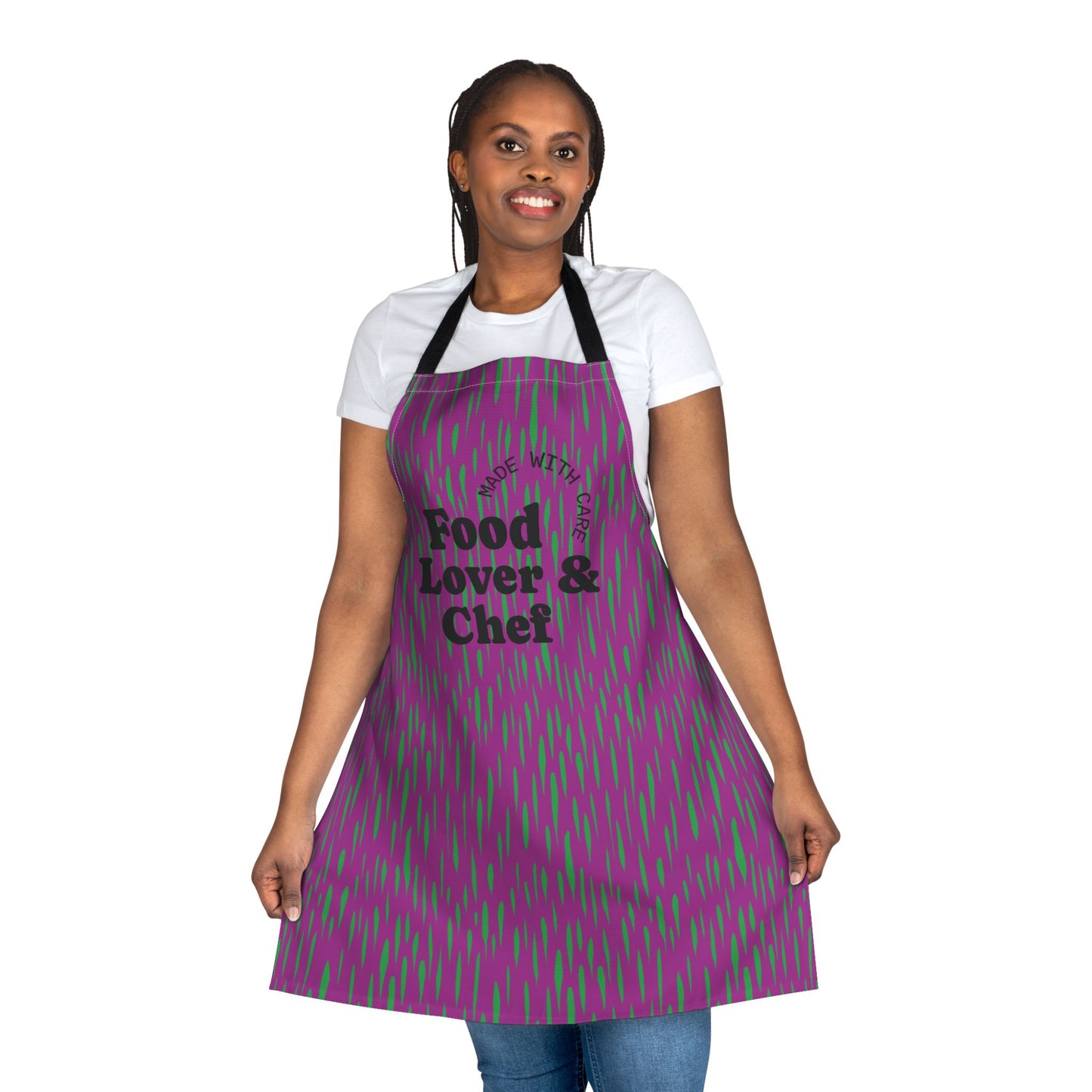 Animal Print Hot Pink and Pickle Green Food Lover Chef Apron, 5-Color Straps (AOP)