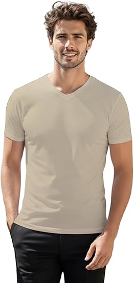 Allvitae H2H Men's Muscle Shirt V Neck Slim Fit Blue Shirts Multiple Logos