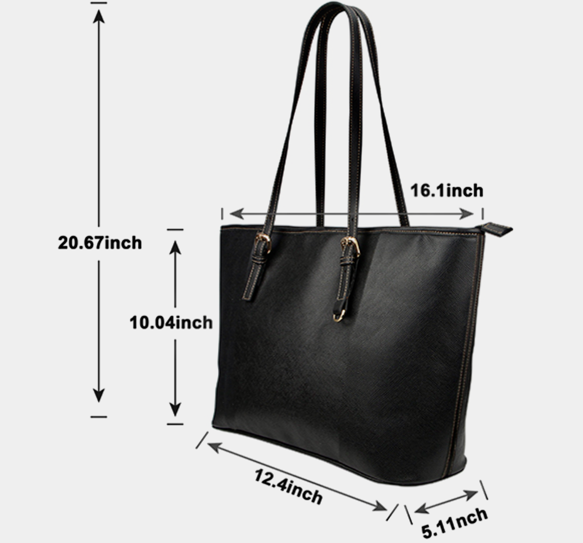 Miniaday Designs Flamingo Shopping Trip PU Leather Tote Bag/Small (Model 1651)