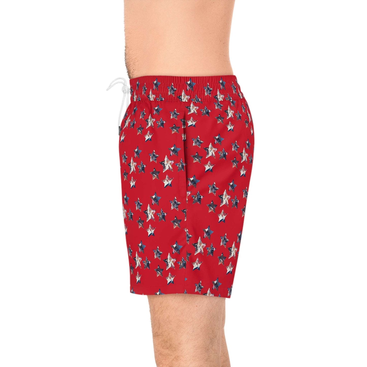 Americana Impressions Collection by Miniaday Designs, LLC. Men's Mid-Length Swim Shorts