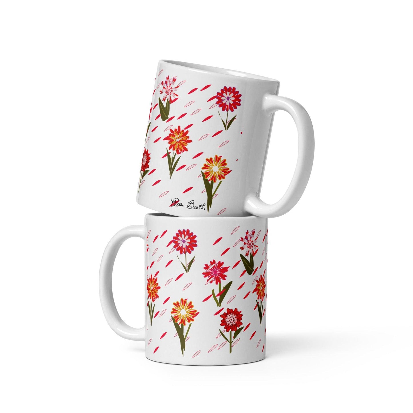 Spring Rain White Mug Signed FREE SHIPPING for BULK ORDERS - Miniaday Designs, LLC.