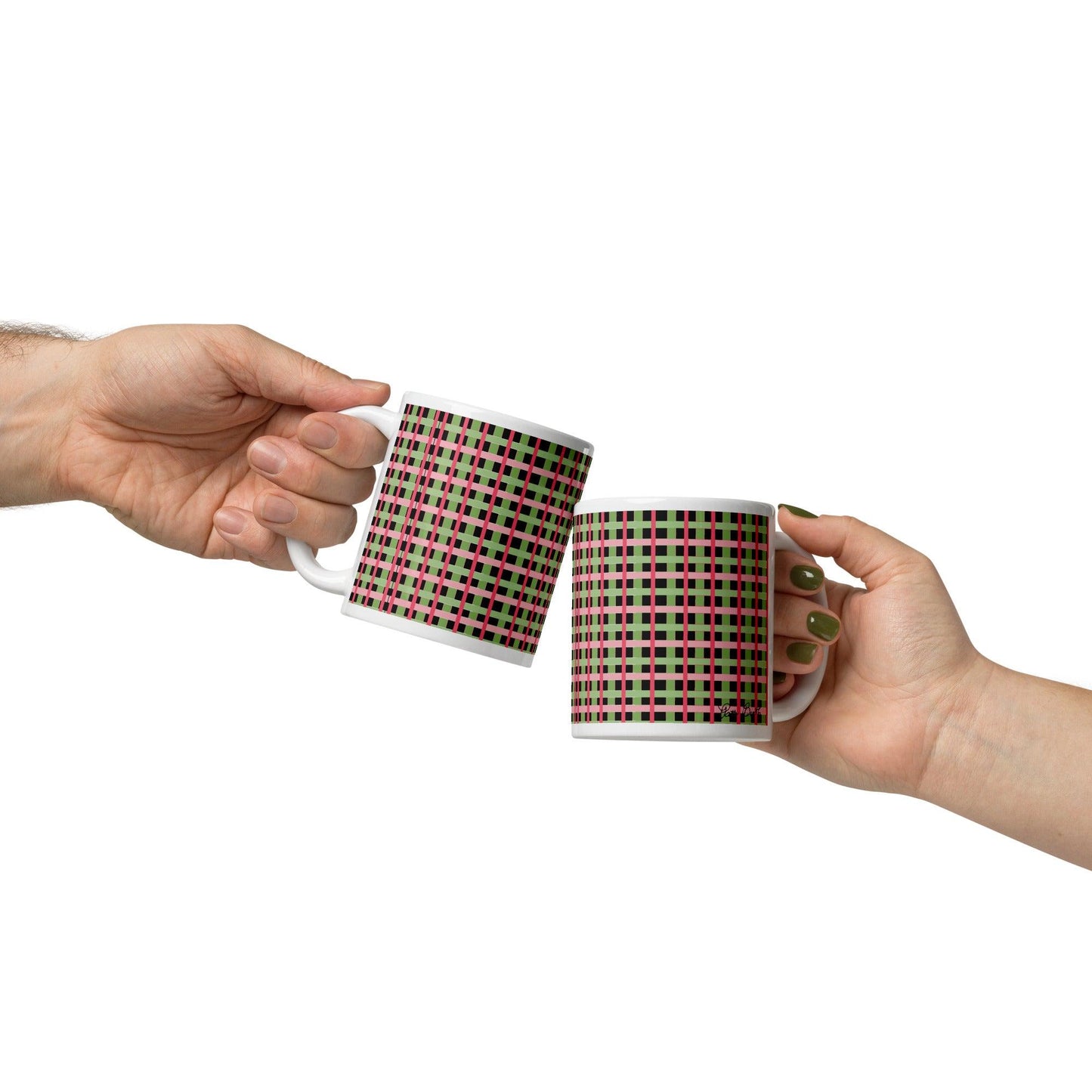 Simply Plaid Signed White Mug FREE SHIPPING for BULK ORDERS - Miniaday Designs, LLC.