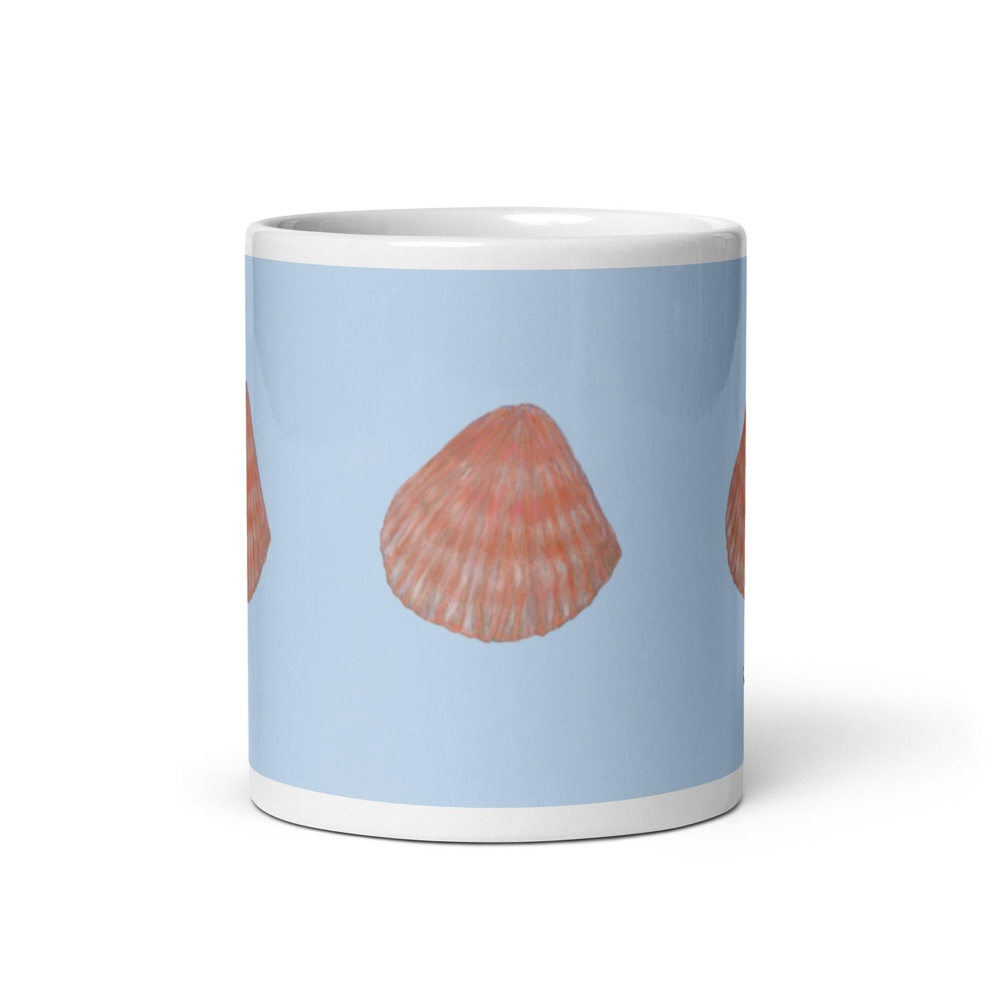 Painted Sea Shells White Mug Signed FREE SHIPPING for BULK ORDERS - Miniaday Designs, LLC.