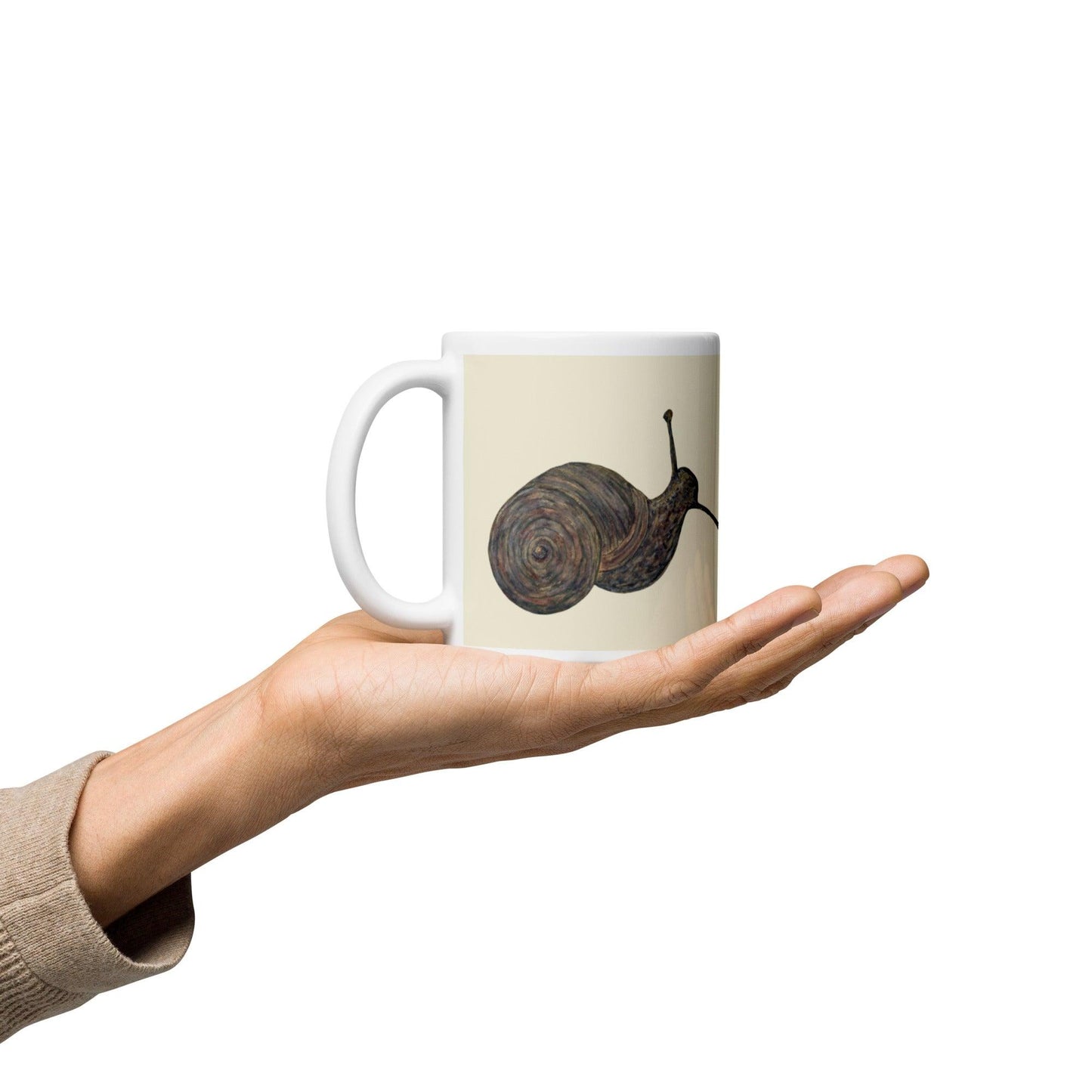 Watercolor Snail White Mug Signed FREE SHIPPING for BULK ORDERS - Miniaday Designs, LLC.