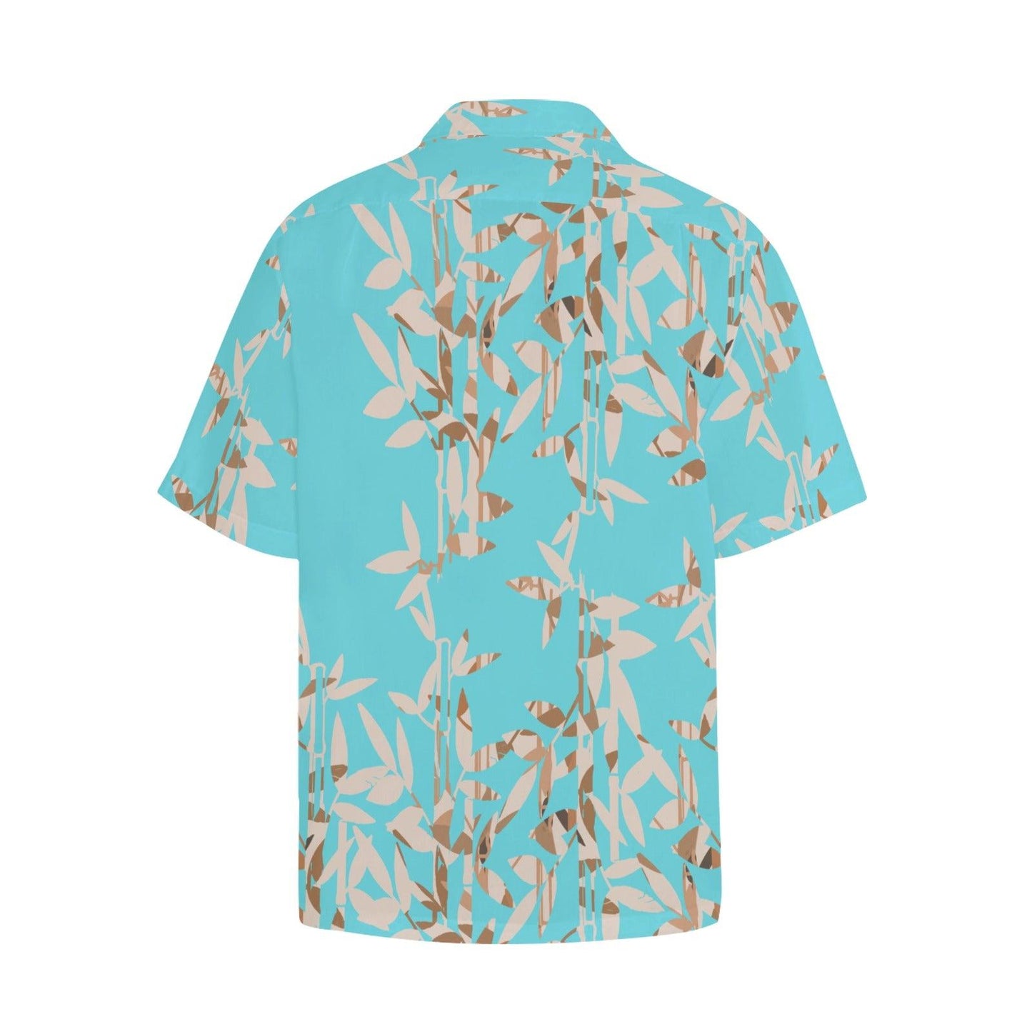 Miniaday Designs Bamboo Collection Teal Hawaiian Shirt with Chest Pocket - Miniaday Designs, LLC.