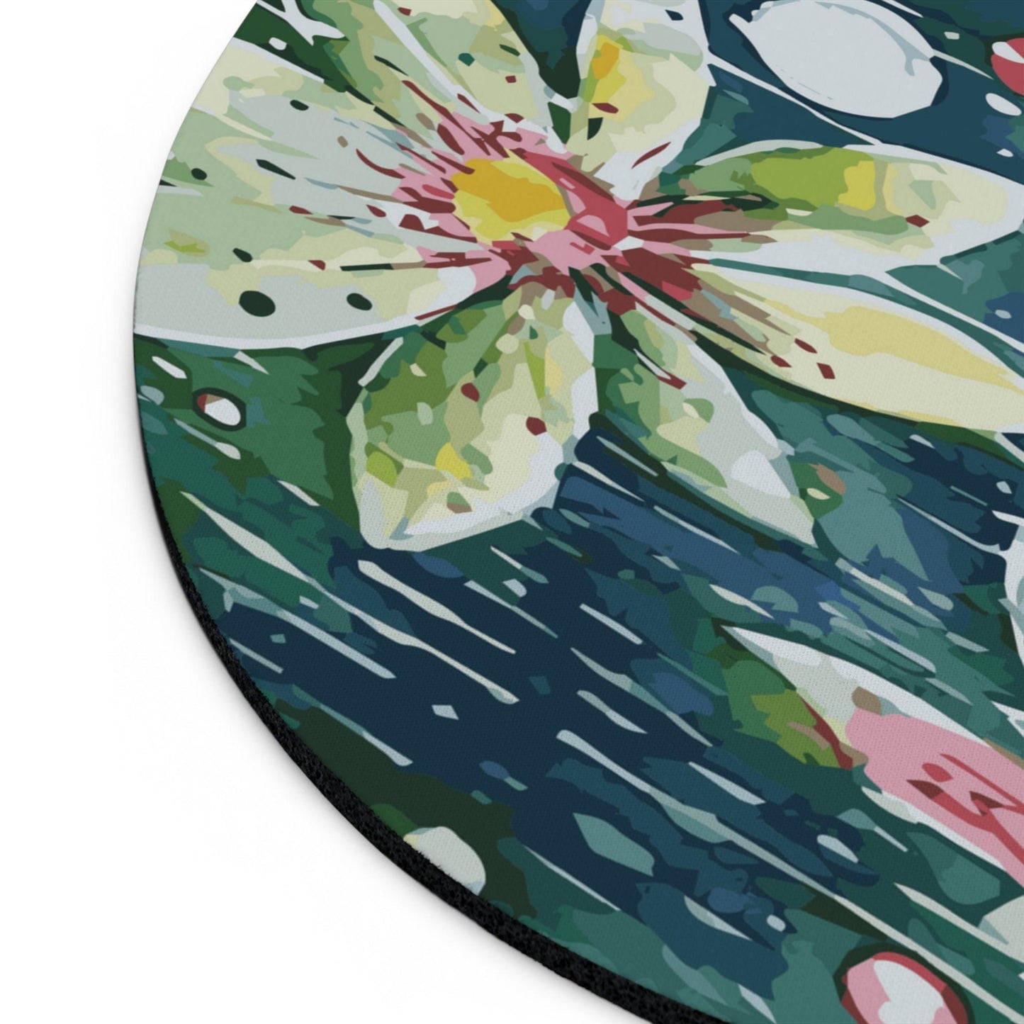 Rain Kissed Lotus Whimsy Collection by Miniaday Designs, LLC. Mouse Pad (2 Shapes) - Miniaday Designs, LLC.