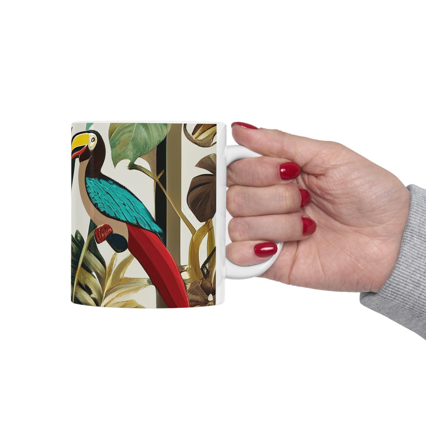 Miniaday Designs Ceramic Mug 11oz Tropical Toucan Multicolor - Miniaday Designs, LLC.