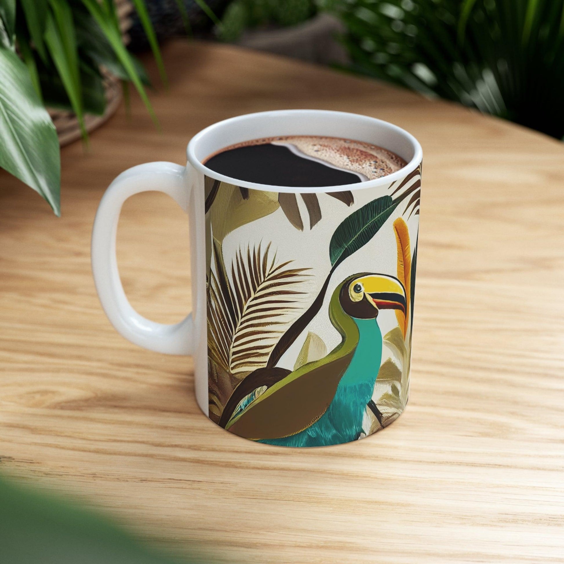 Miniaday Designs Ceramic Mug 11oz Tropical Toucan Multicolor - Miniaday Designs, LLC.