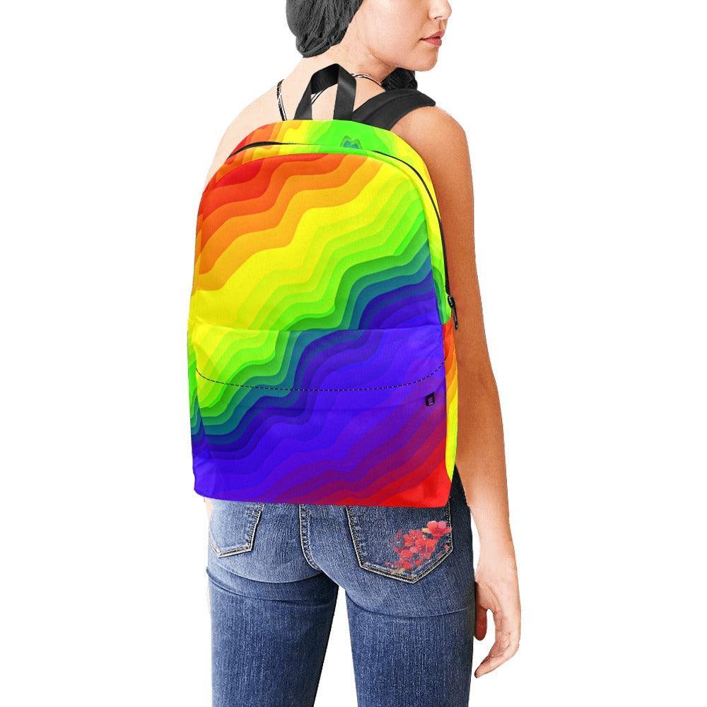 Miniaday Designs Unisex Nylon Backpack Ryan's Rainbow - Miniaday Designs, LLC.