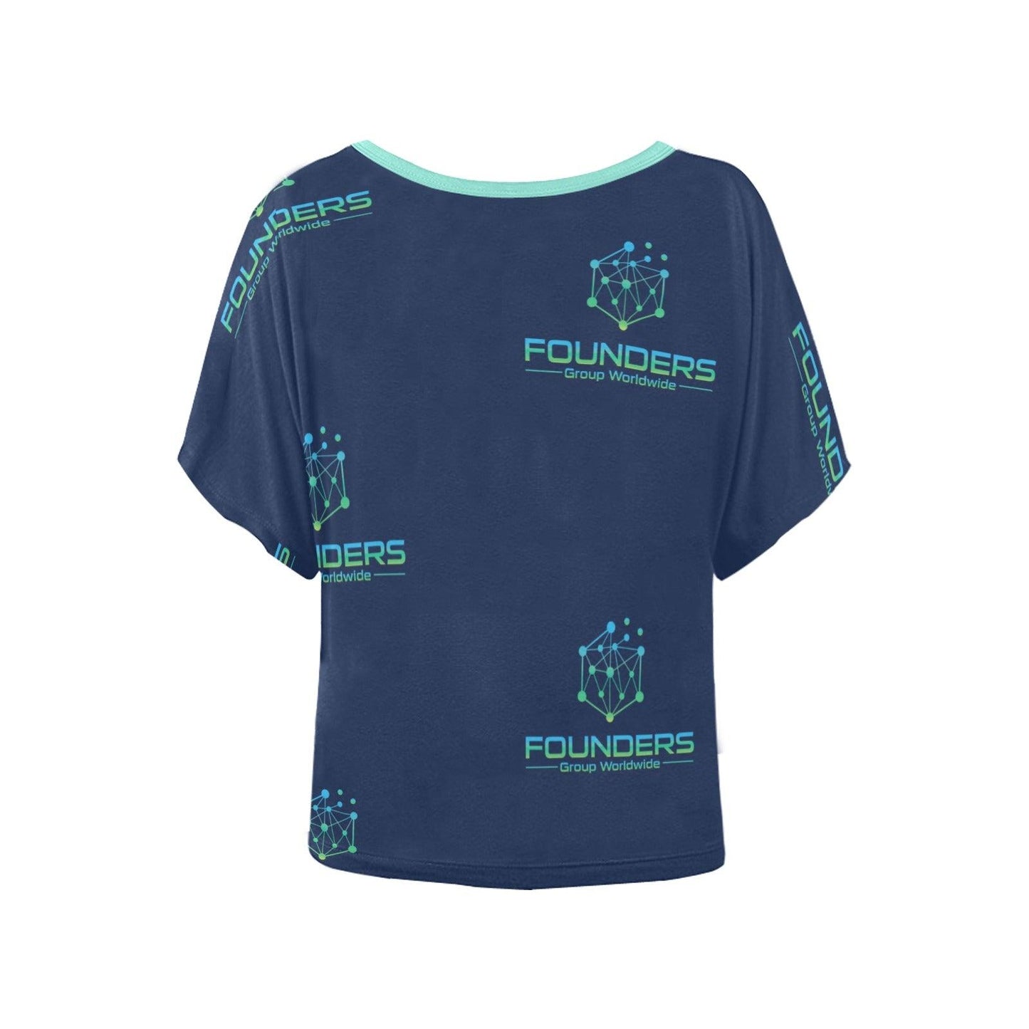 Miniaday Designs Bitcoin Ben Founders' Group Women's Sleeved Blouse T shirt Blue - Miniaday Designs, LLC.
