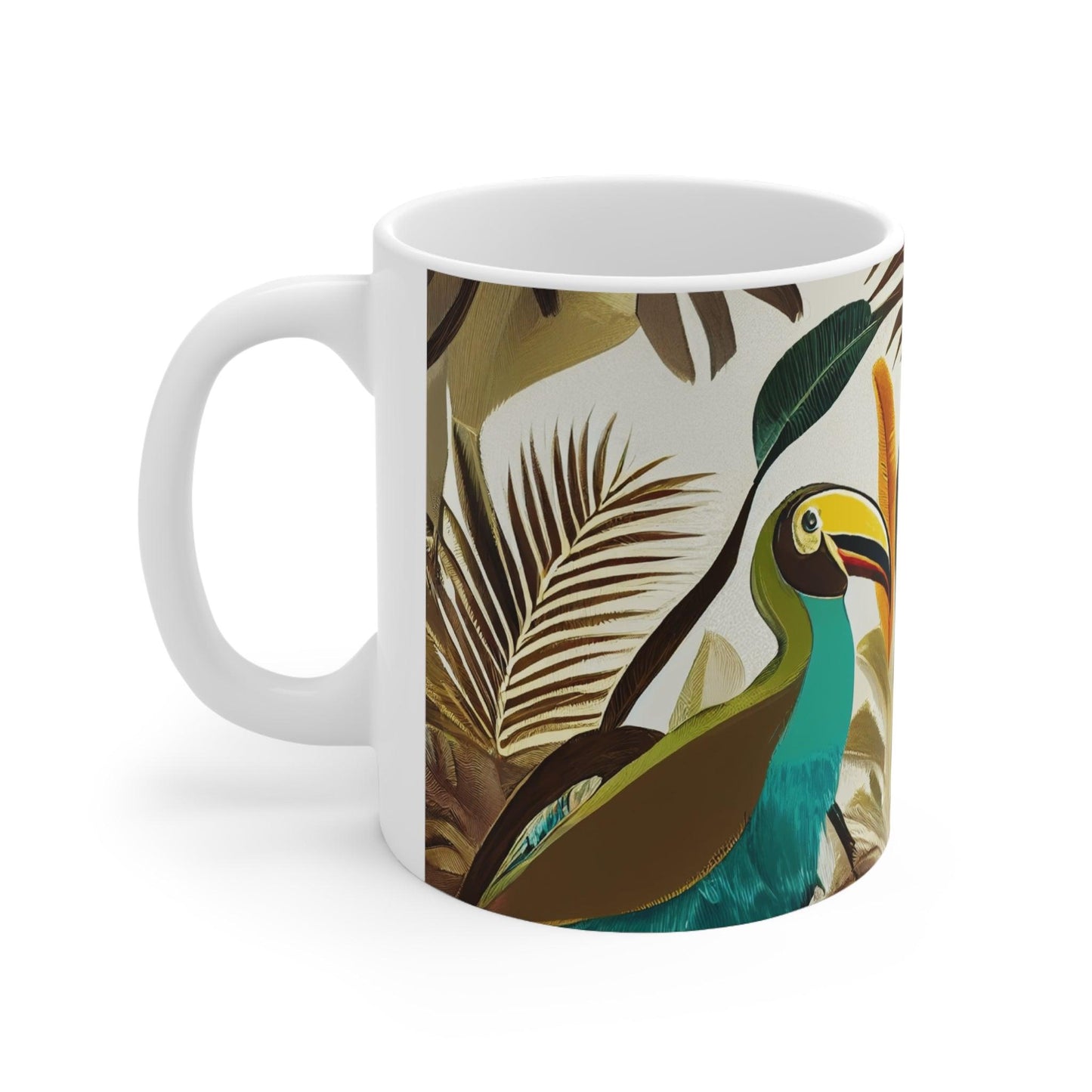 Miniaday Designs Ceramic Mug 11oz Tropical Toucan Multicolor - Miniaday Designs, LLC.