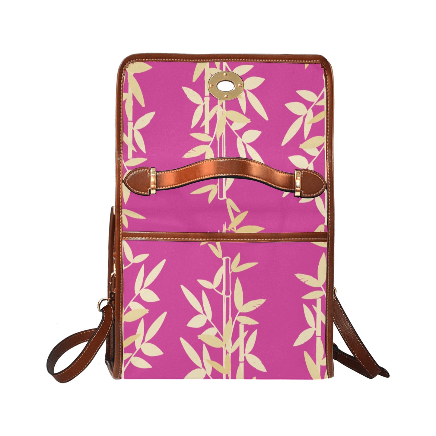 Miniaday Designs Fuschia Bamboo Waterproof Canvas Bag-Brown