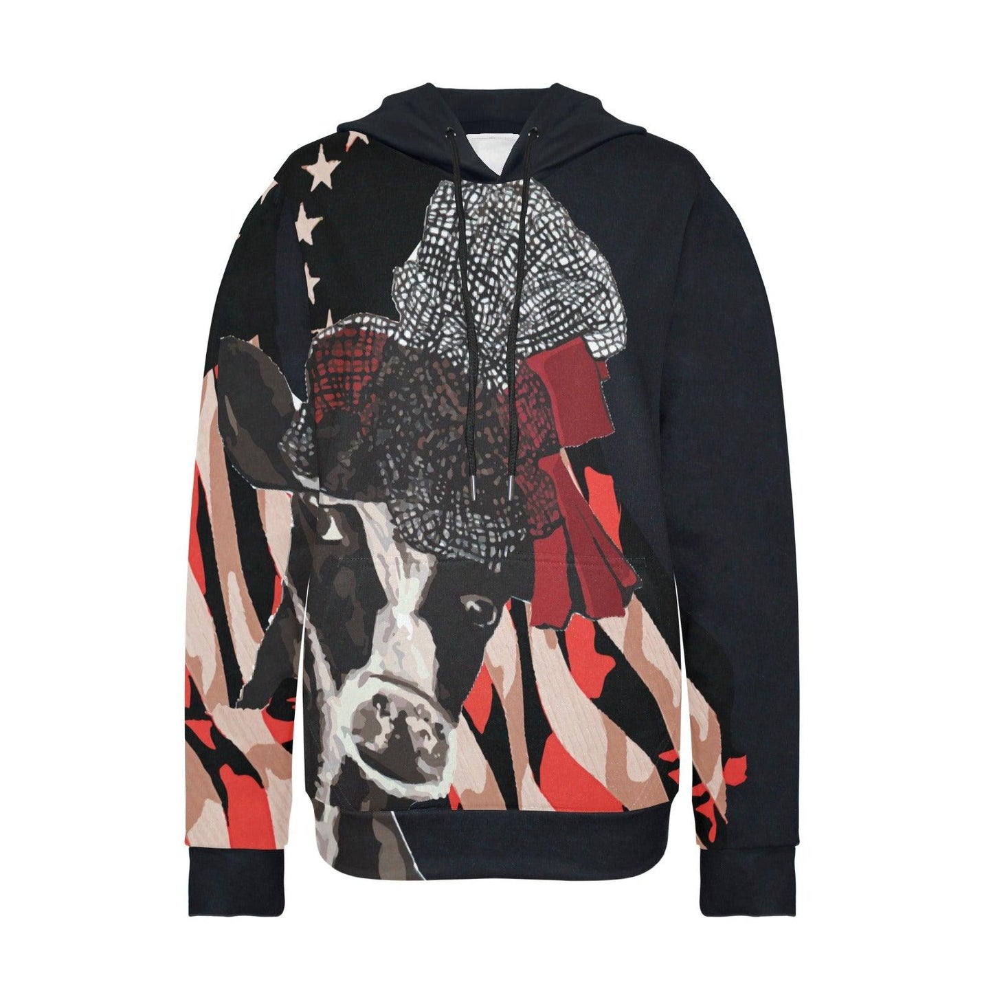 Miniaday Designs Patriotic Cows Hoodies for Women Multiple Colors - Miniaday Designs, LLC.