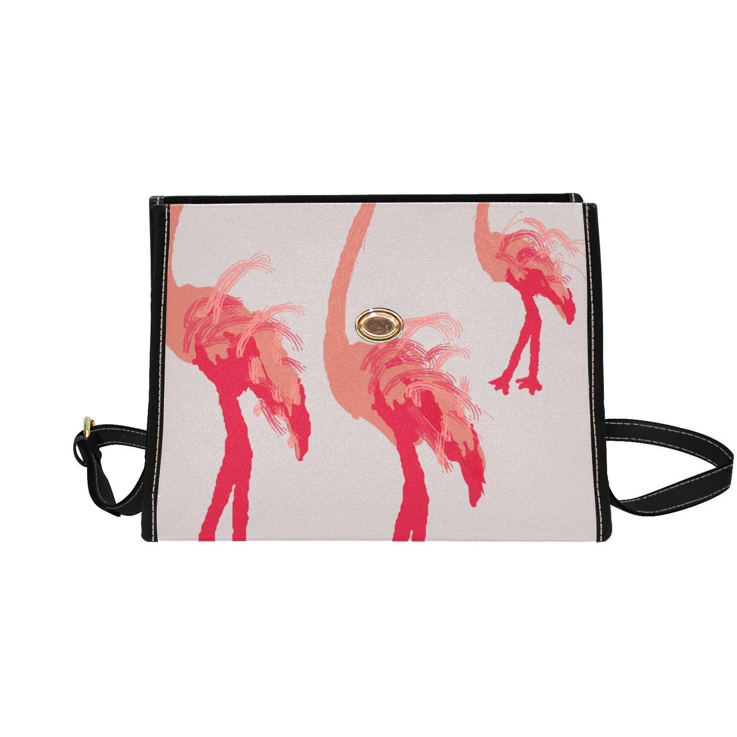 Miniaday Designs Santa Flamingoes Waterproof Canvas Bag-Black - Miniaday Designs, LLC.