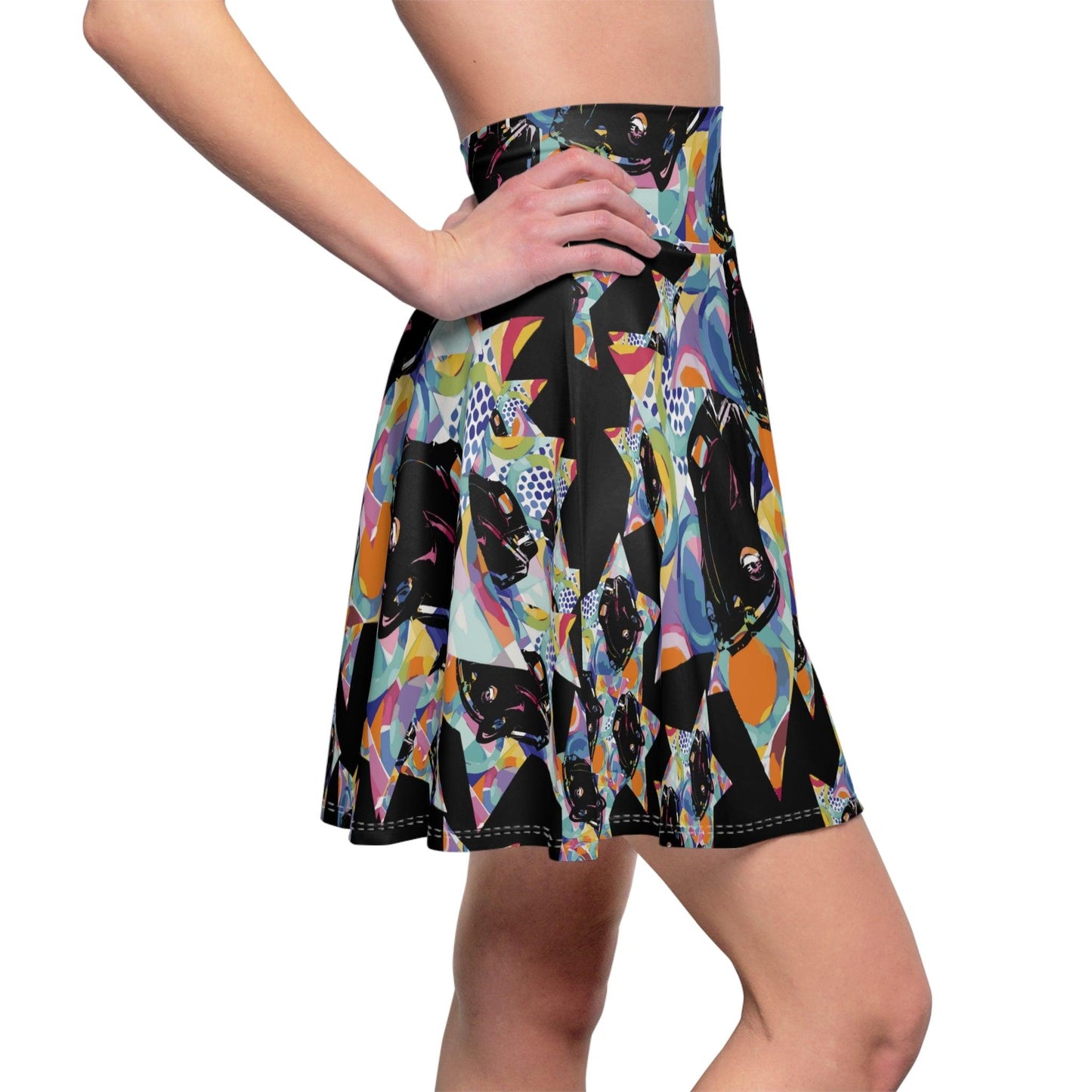 Miniaday Designs, LLC. Women's Skater Skirt (XS- 2XL) Stars and Cars Vibrant Collection - Miniaday Designs, LLC.