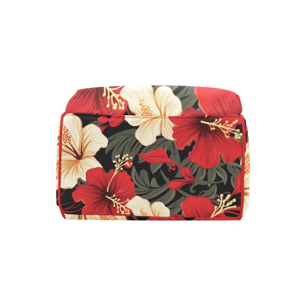 Miniaday Designs Red Hibiscus Multi-Function Backpack(Model1688) - Miniaday Designs, LLC.