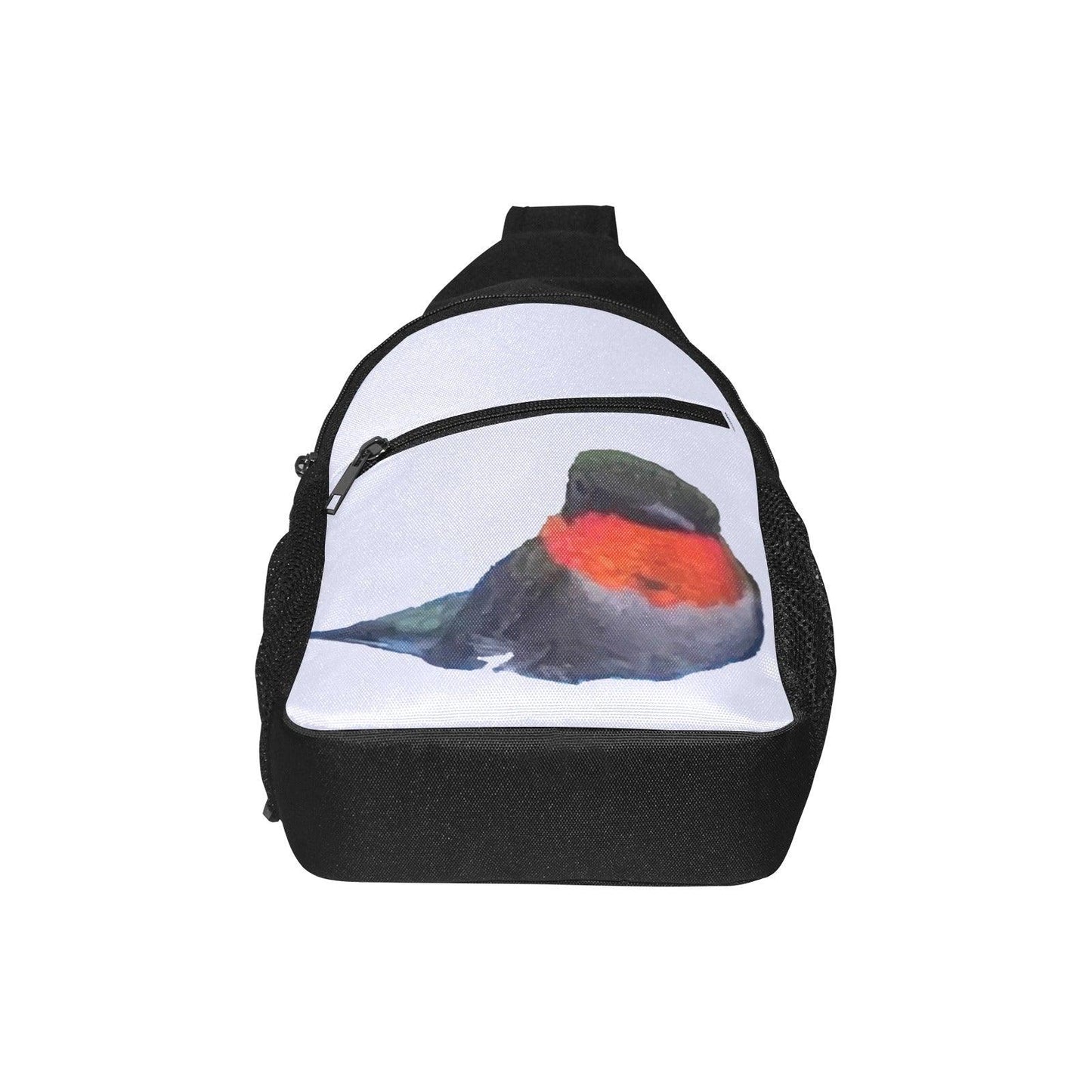 hummingbird on blue chest bag Chest Bag-Front Printing (Model 1719) - Miniaday Designs, LLC.