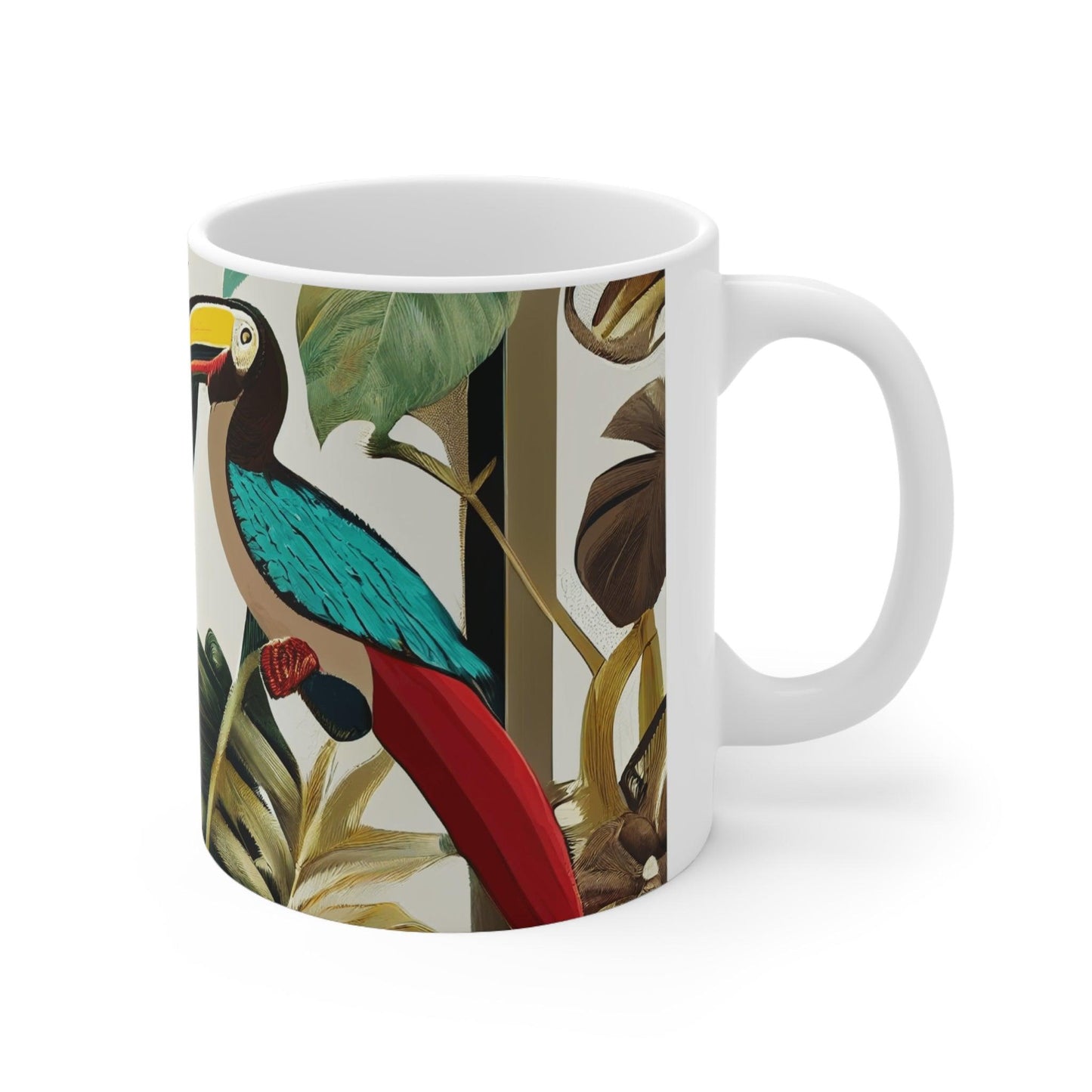 Miniaday Designs Ceramic Mug 11oz Tropical Toucan Multicolor - Miniaday Designs, LLC.