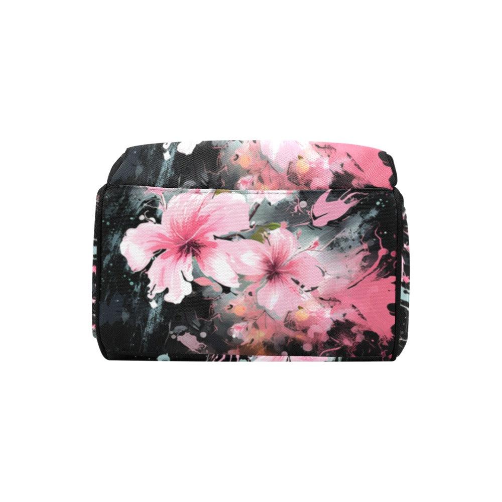 Miniaday Designs Pink Hibiscus Multi-Function Backpack(Model1688) Multicolor - Miniaday Designs, LLC.