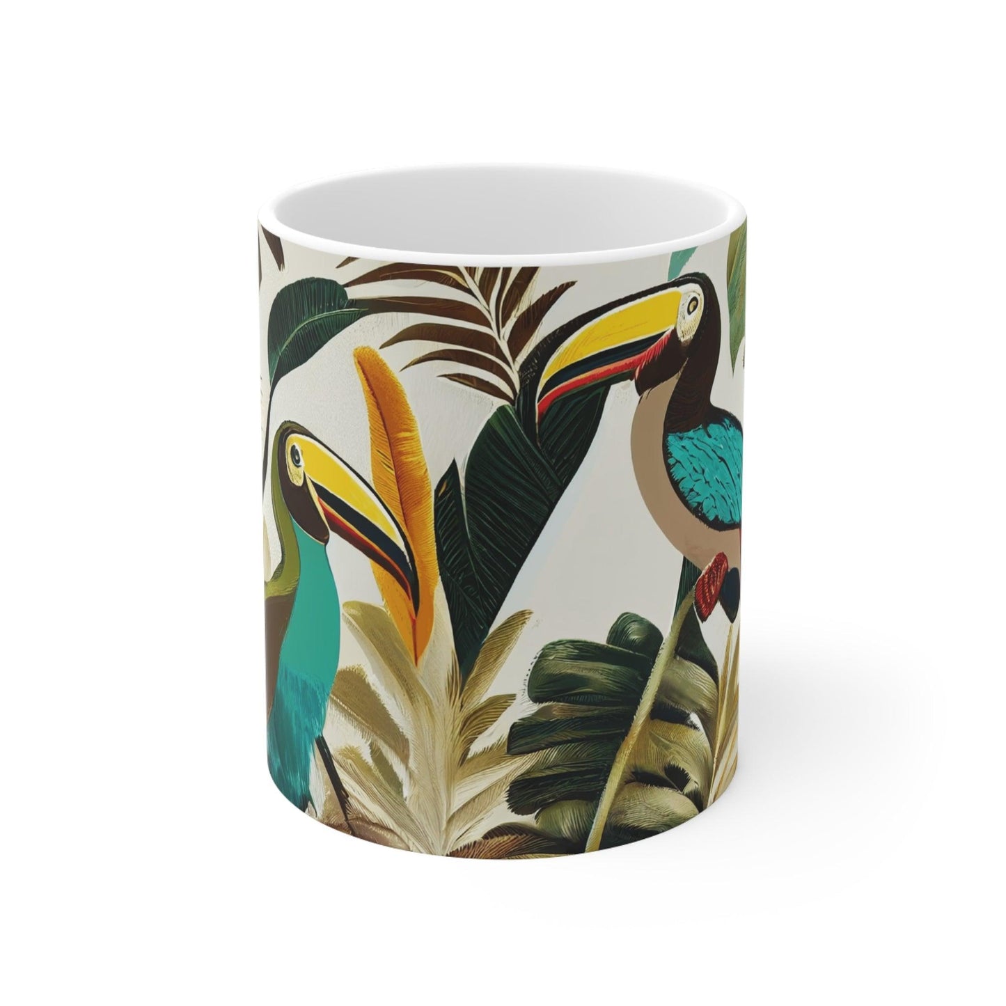 Miniaday Designs Ceramic Mug 11oz Tropical Toucan Multicolor - Miniaday Designs, LLC.