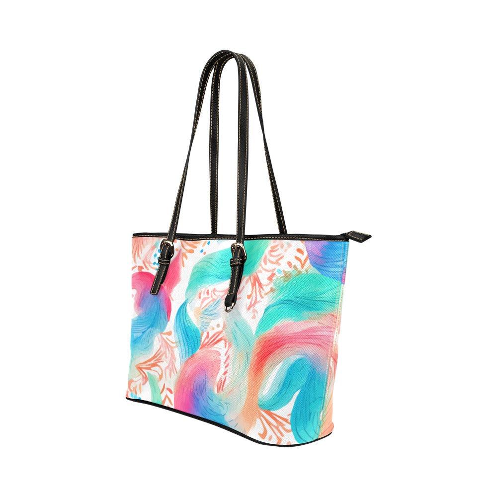 Miniaday Designs PInk Paisley PU Leather Handbag/ Tote Bag (Model 1651) (Big) - Miniaday Designs, LLC.