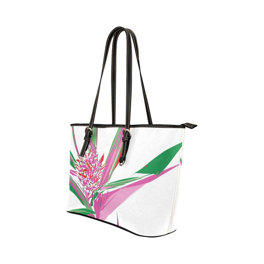 Miniaday Designs Pink Pineapple Handbag/PU Leather Tote Bag (Model 1651) - Miniaday Designs, LLC.