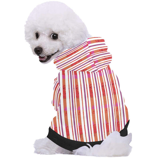 Miniaday Designs Red Candy Canes with a Twist Pet Dog Hoodie - Miniaday Designs, LLC.