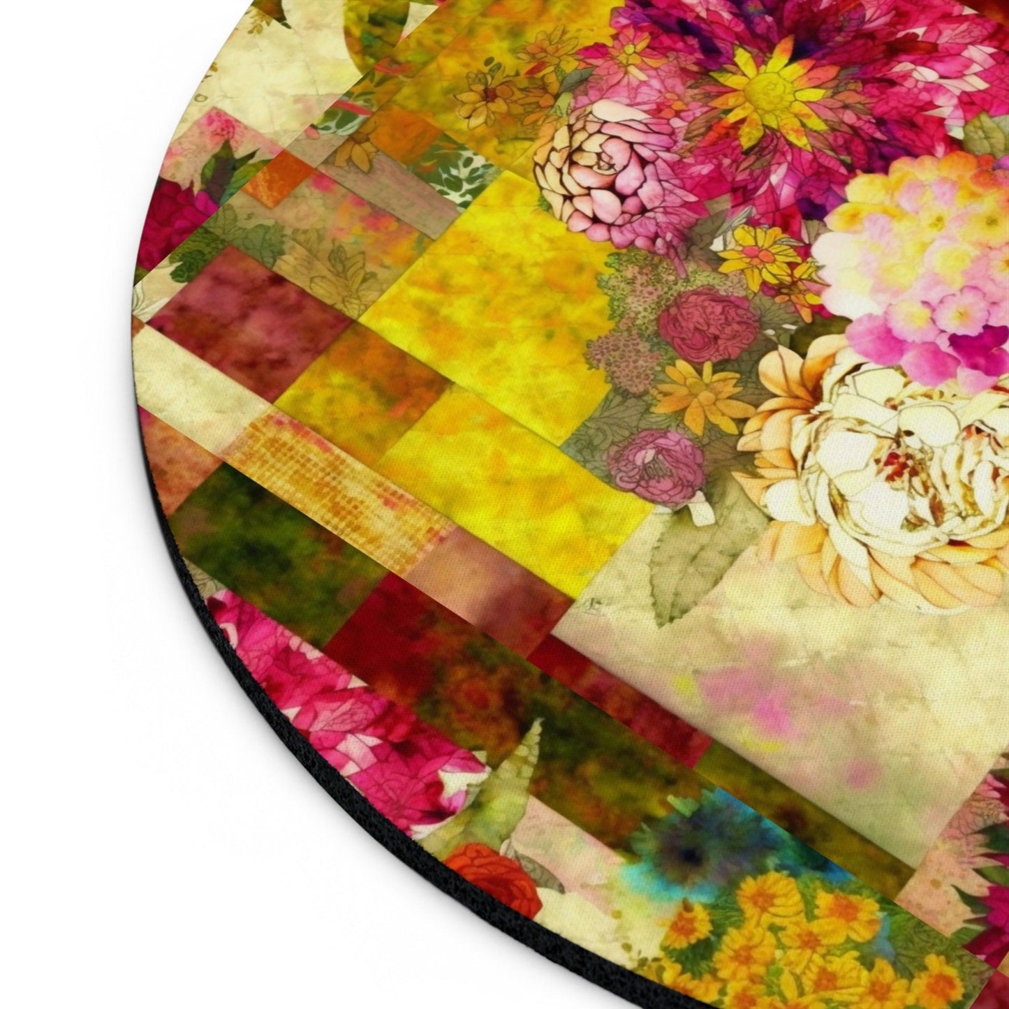 Sunlit Floral Mosaic Collection by Miniaday Designs, LLC. Mouse Pad - Miniaday Designs, LLC.
