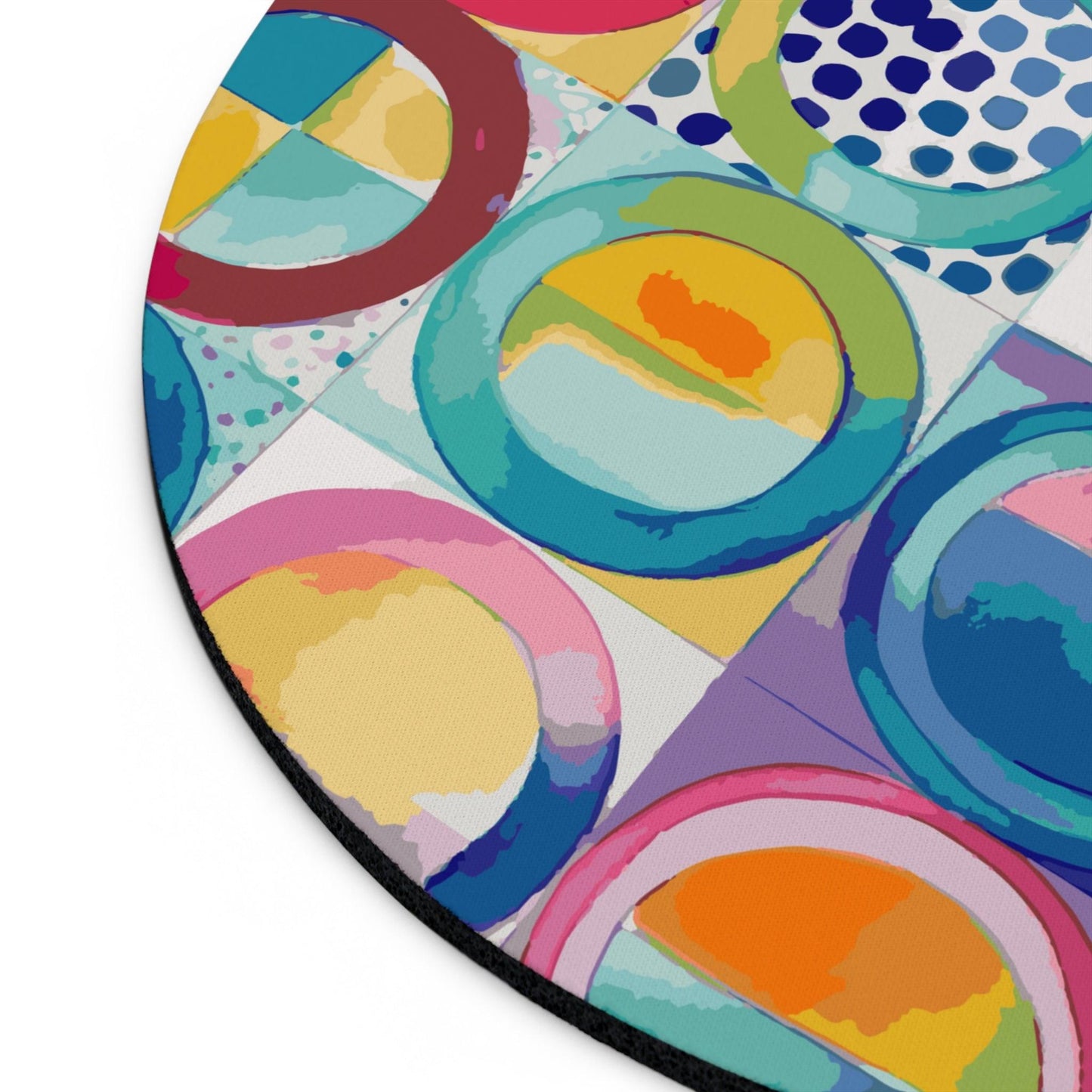 Vibrant Circle Mosaic Collection by Miniaday Designs, LLC. Mouse Pad - Miniaday Designs, LLC.