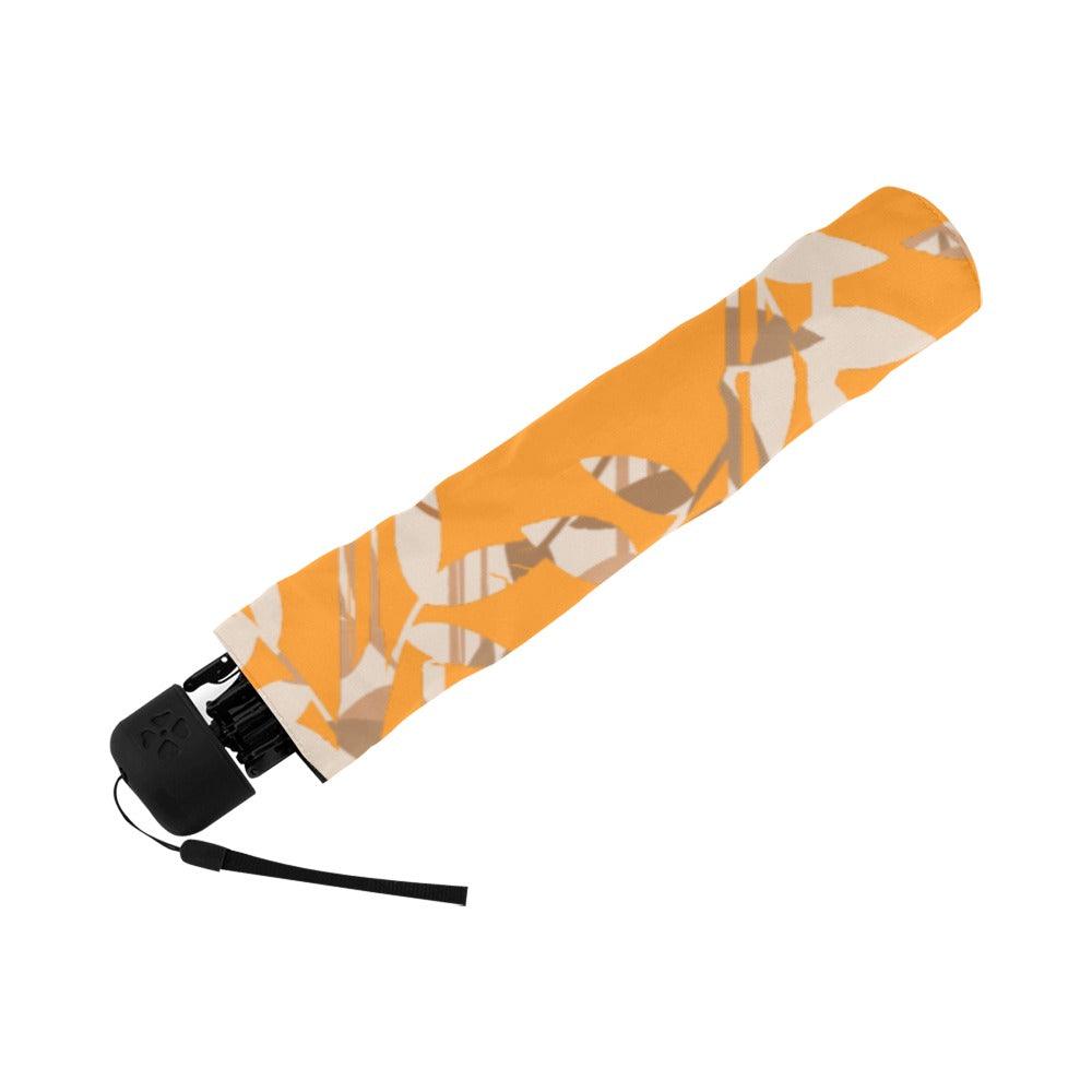 Miniaday Designs Reflective Bamboo on Light Orange Anti-UV Foldable Umbrella - Miniaday Designs, LLC.