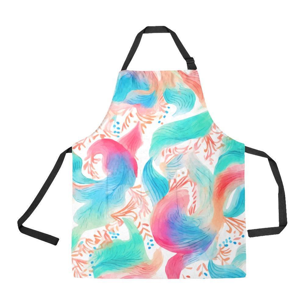 Miniaday Designs Enchanted Blooms Multicolor Women's Apron with a Pocket - Miniaday Designs, LLC.