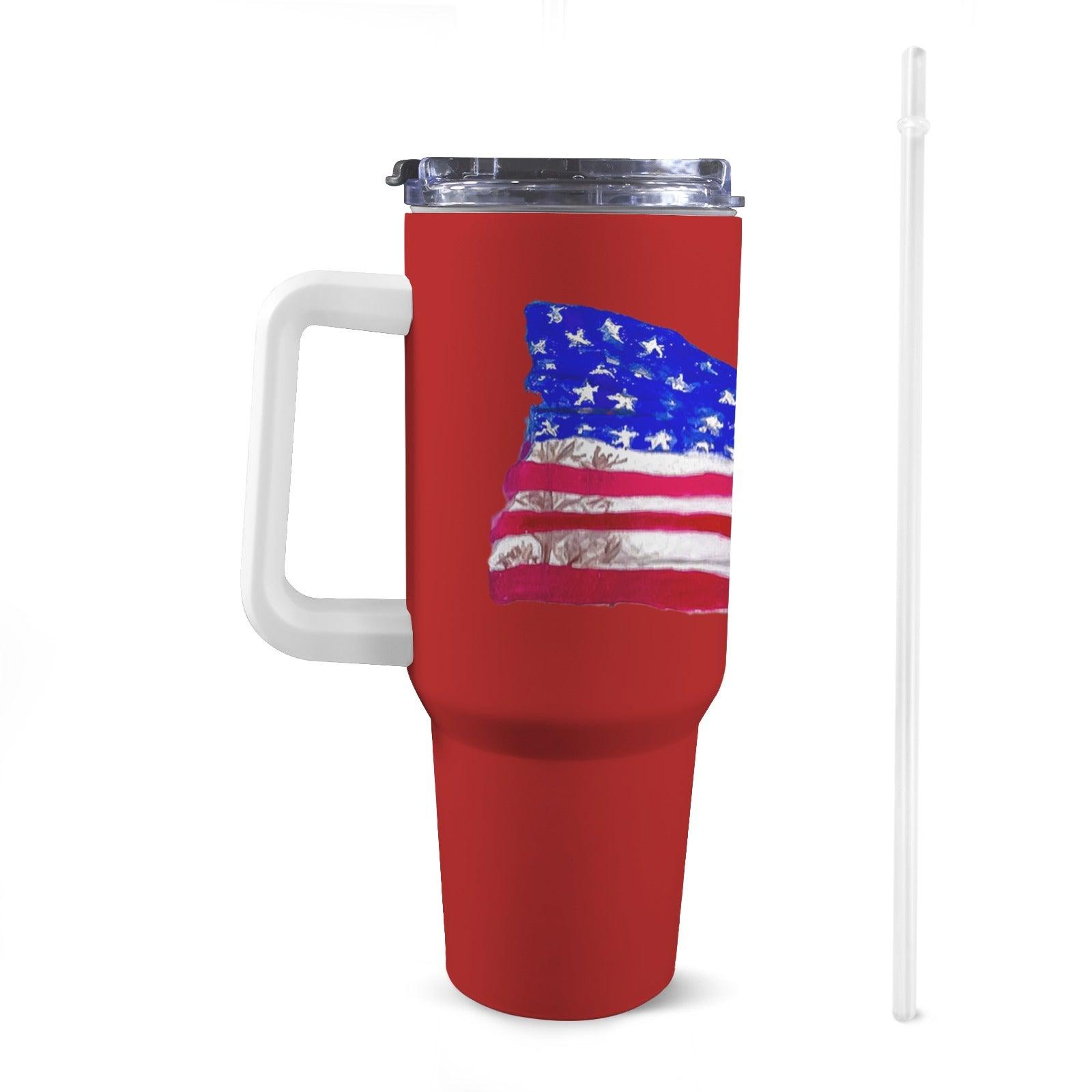Miniaday Designs Patriotic 40 Oz Tumblers with Handles - Miniaday Designs, LLC.