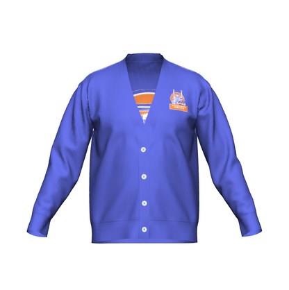 Bitcoin Ben Crypto Nashville Club Blue Knitted Cardigan