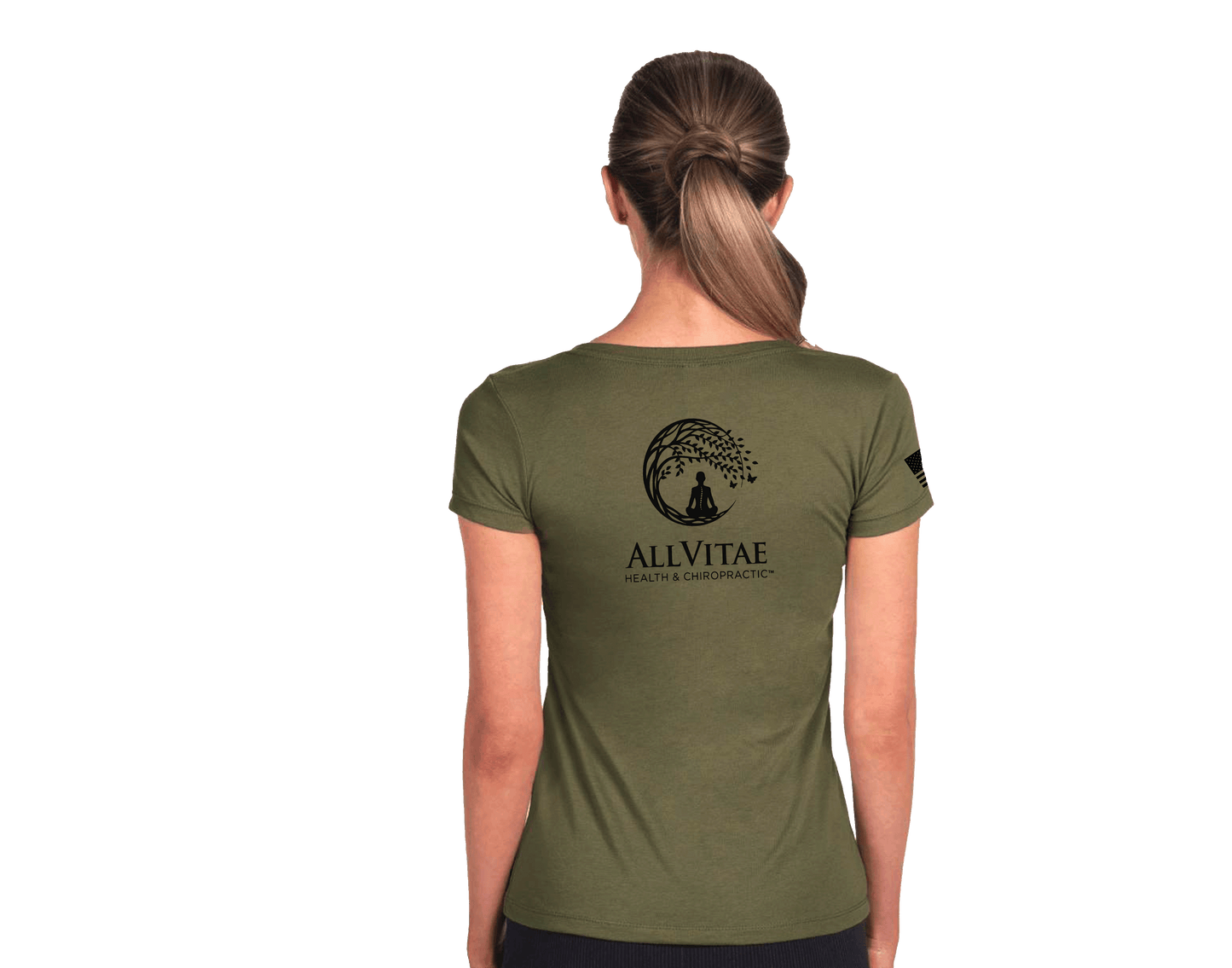 Allvitae Next Level V Neck 1540 Replaces 6640 American Flag added to Right Sleeve