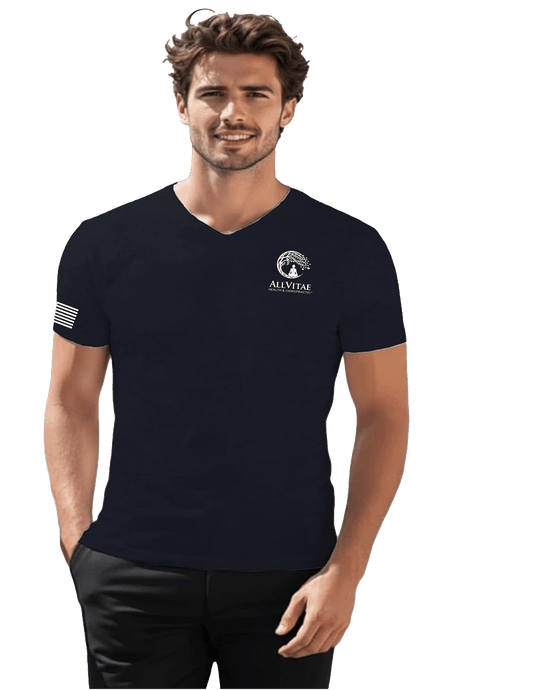 Allvitae H2H Men's Muscle Shirt V Neck Slim Fit Blue Shirts Multiple Logos