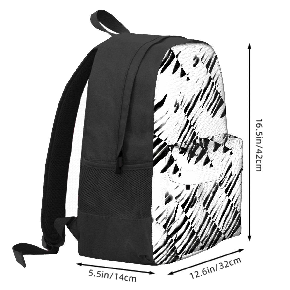 Ryan's Geometric Inspired Black and White Laptop Backpack - Miniaday Designs, LLC.