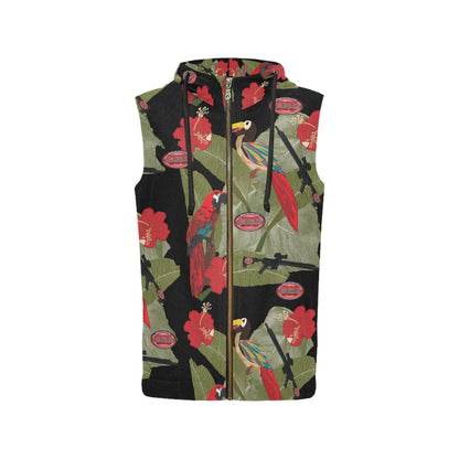 Sage Brush Arms Sleevelss Zip Up Hoodie for Women - Miniaday Designs, LLC.