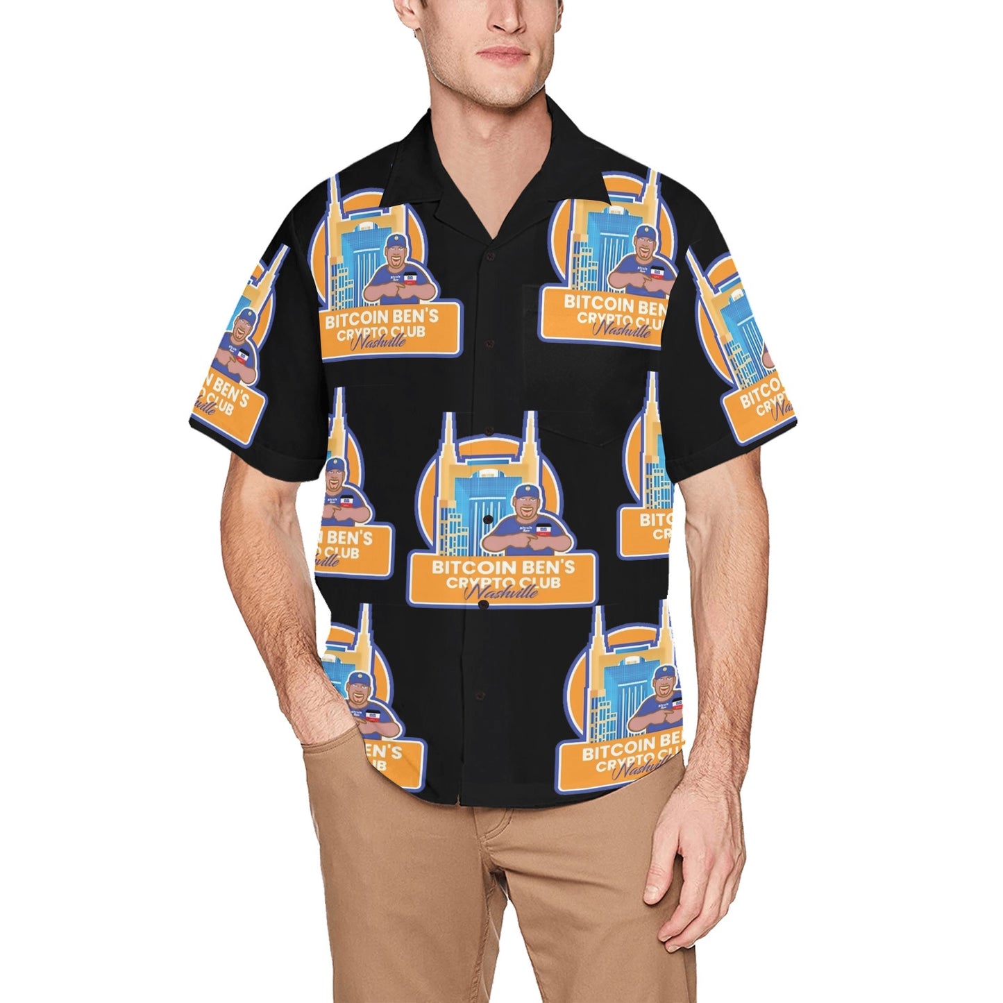 Miniaday Designs Bitcoin Ben Nashville Private Crypto Club Single Logo Hawaiian Shirts